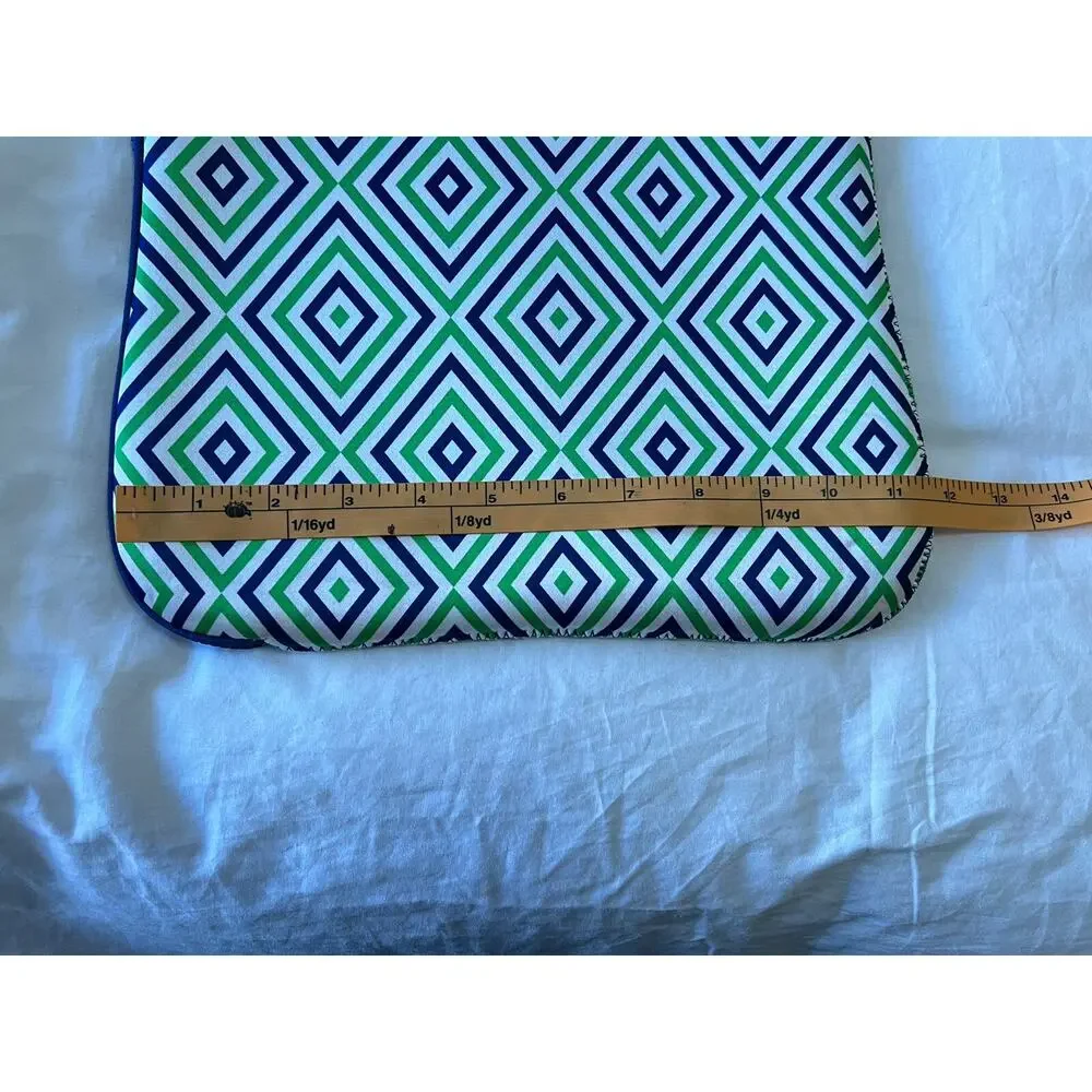 JONATHAN ADLER Laptop Sleeve Case RETRO GEOMETRIC Padded Green Blue